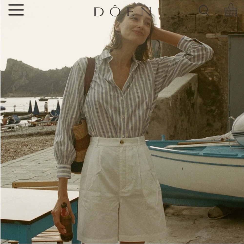 Doen Hava Top in Indigo Sorrento Stripe, size small